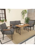 Mygusi Hayal 70x110 Cm Atlantik Mutfak Masası Takımı, Modern Masa Takımı - 2 1 1 - Koyu Gri - 1