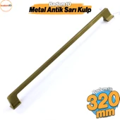 Gediz Metal Antik Sarı Kulp 320 mm 32 cm Mobilya Çekmece Mutfak Dolabı Dolap Kapak Kulp Kulb Kulpu thumbnail 1