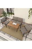 Mygusi Hayal 70x110 Cm Atlantik Mutfak Masası Takımı, Modern Masa Takımı - 2 1 1 - Cappucino - 3