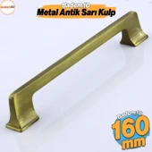 Gediz Metal Antik Sarı Kulp 160 mm 16 cm Mobilya Çekmece Mutfak Dolabı Dolap Kapak Kulp Kulb Kulpu thumbnail 1