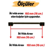 Gediz Metal Antik Sarı Kulp 160 mm 16 cm Mobilya Çekmece Mutfak Dolabı Dolap Kapak Kulp Kulb Kulpu thumbnail 2