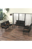 Mygusi Hayal Balkon Bahçe Cafe - Metal Kanepe Koltuk Takımı - 2+2+1+1 - Antrasit - 1