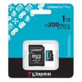 Kingston SDCG4-1TB 1TB microSDXC Canvas Go Plus Gen4 200MB-s A2 U3 V30 Card + ADP Hafıza Kartı - 2