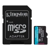Kingston SDCG4-256GB 256GB microSDXC Canvas Go Plus Gen4 200MB-s A2 U3 V30 Card + ADP Hafıza Kartı - 1