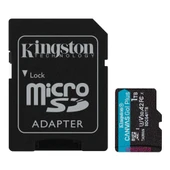 Kingston SDCG4-1TB 1TB microSDXC Canvas Go Plus Gen4 200MB-s A2 U3 V30 Card + ADP Hafıza Kartı - 1