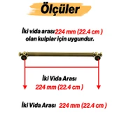 Selçuklu Antik Sarı Metal Kulp 224 mm Mobilya Çekmece Mutfak Dolabı Dolap Kapak Kulpları Kulb Kulpu thumbnail 2