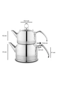 Schafer Ada Metal Çaydanlık Takımı (Büyük) 4 Parça-Inox - 4