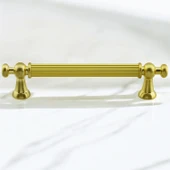 Selçuklu Kulp 96 mm 9.6 cm Mat Gold Altın Mobilya Mutfak Çekmece Dolap Dolabı Kulbu Kulpu Kulpları thumbnail 3