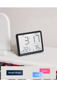 UmoTech Dijital Mini Saat LCD Ultra İnce Mıknatıslı Buzdolabı saati Alarmlı Nem ve Sıcaklık Göstergeli 9x7cm - 5