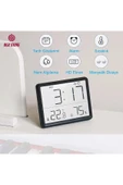 UmoTech Dijital Mini Saat LCD Ultra İnce Mıknatıslı Buzdolabı saati Alarmlı Nem ve Sıcaklık Göstergeli 9x7cm - 2