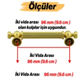 Selçuklu Kulp 96 mm 9.6 cm Mat Gold Altın Mobilya Mutfak Çekmece Dolap Dolabı Kulbu Kulpu Kulpları thumbnail 2