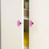 Mantar Kulp Düğme 1 ADET Mobilya Dolabı Çekmece Mutfak Dolap Kulpu Kulbu Plastik Pembe thumbnail 3