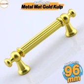 Selçuklu Kulp 96 mm 9.6 cm Mat Gold Altın Mobilya Mutfak Çekmece Dolap Dolabı Kulbu Kulpu Kulpları thumbnail 1