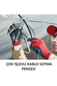 UmoTech Profesyonel Çok Amaçlı Tel Sıyırıcı Pensesi, Elektrikçiler için Kablo Kesme Bükme ve Sıkma Pensesi - 8