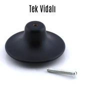 Mantar Kulp Düğme 10 ADET Mobilya Dolabı Çekmece Mutfak Dolap Kulpu Kulbu Plastik Siyah thumbnail 4