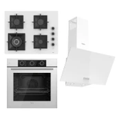 Ferre FLAMEART SC Serisi Beyaz Set (SC406-WFA + QXE62CB +D087 ) - 65 cm'lik Kare Döküm Izgara-WOK thumbnail 1