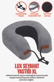 Lux Ortopedik Seyahat Yastığı Visco Boyun Destekli Seyahat Yastığı - Gri thumbnail 1