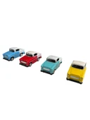 4'lü Kırılmaz Oyuncak Çek-Bırak Mini Arabalar 8 Cm Mini Araçlar 4'lü Set - 1