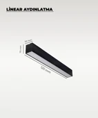 120 cm Siyah Metal Kasa Lineer Aydınlatma 3200K (Sarı Işık) - 2