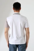 Erkek Çizgili Şerit Detaylı Pamuklu Polo Yaka T-shirt - 7
