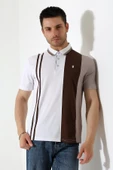 Erkek Çizgili Şerit Detaylı Pamuklu Polo Yaka T-shirt - 5
