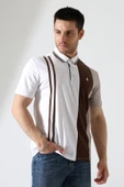 Erkek Çizgili Şerit Detaylı Pamuklu Polo Yaka T-shirt - 6
