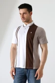 Erkek Çizgili Şerit Detaylı Pamuklu Polo Yaka T-shirt - 4