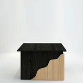 S0010 Style Orta Sehpa Ahşap Siyah/Safir Meşe - 4