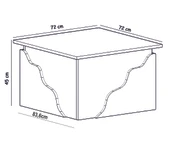 S0010 Style Orta Sehpa Ahşap Siyah/Safir Meşe - 5