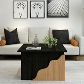 S0010 Style Orta Sehpa Ahşap Siyah/Safir Meşe - 2