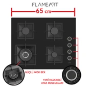 FERRE SC405-WFA FLAMEART SİYAH BĞZ. DÖKÜM IZG. 65 CM CAM OCAK - 2