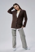 Acı Kahve Oversize Uzun Blazer Ceket - 11