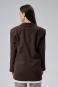 Acı Kahve Oversize Uzun Blazer Ceket - 8