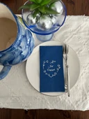 Gümüş Yaldızlı Bodrum Kalp Çelenk Just Engaged Peçete 16 Adet - 1