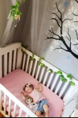 4 Adet 65 x 95 x 10 cm Anne Yanı Lastikli Penye Kumaş Bebek Çarşafı - 10