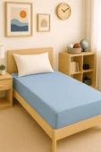 120 x 200 x 30 cm Düz Pamuklu Tek Kişilik Lastikli Fitted Penye Çarşaf - 12