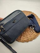 Deri El Çantası Omuz Çantası Lacivert Renk - 4