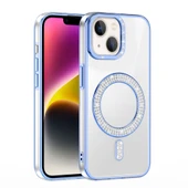 iPhone 13 Kılıf Pırlanta Taş Tasarımlı M-safe Şarj Özellikli Karetta Silikon Kılıf thumbnail 9