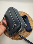 Deri El Çantası Omuz Çantası Lacivert Renk - 1