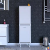 Modilayn İLKİM Modern Çamaşır Ünitesi, 50x138x32,5 cm Gizli 4 Göz Minimalist Akıllı Sepetli Dolap thumbnail 3