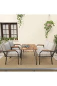 Mygusi Hayal Serisi Balkon, Bahçe, Cafe - Metal Kanepe Koltuk Takımı - 2+1+1 90x60cm Masalı - Açık Gri - 3