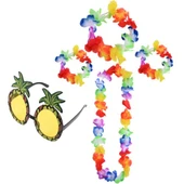 Renkli Ananas Gözlük, Taç, Kolye ve Bileklik Seti - 2