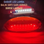 4 Adet Gabari Led Balık Sırtı Dorse Lambası Sarı-kırmızı 12-24 Volt thumbnail 1