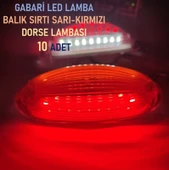 10 Adet Gabari Balık Sırtı Dorse Lambası Sarı-kırmızı 12-24 Volt thumbnail 1