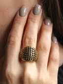 Yuvarlak Desenli Antik Ayarlanabilir Kadın Yüzük euy1253 thumbnail 1