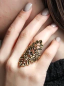 Çiçek Desenli Antik Ayarlanabilir Kadın Yüzük euy1255 thumbnail 1