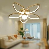 TT Aydınlatma TT337-SR  3 Renk Modüllü Toplu Sarı Kaplama Plafonyer Led Avize - 2