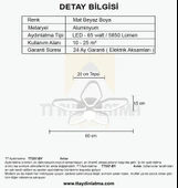 TT Aydınlatma TT337-BY  3 Renk Modüllü Toplu Mat Beyaz Plafonyer Led Avize - 4