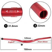 Wake Alüminyum 31.8 780mm Riser Mtb Gidonu + Gidon Boğazı Seti - 10