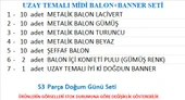 UZAY TEMALI BALON+BANNER SETİ thumbnail 2